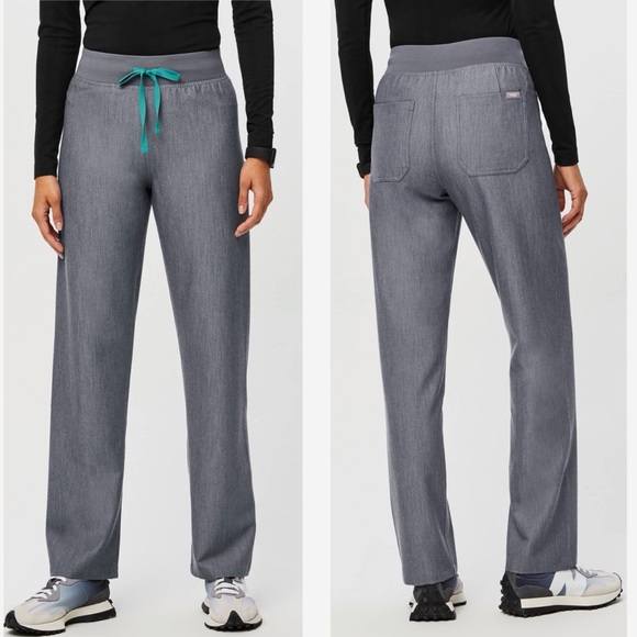 Figs Pants - Figs High Waisted Livingston Basic Scrub Pants Graphite Size Medium